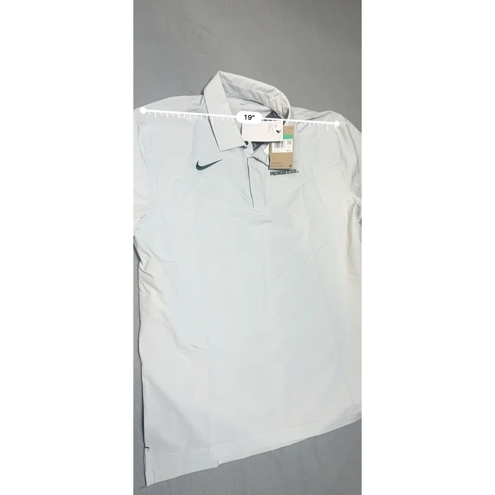 Nike Michigan State Spartans Dri-Fit On Field Polo White DN5626-100 Mens XL